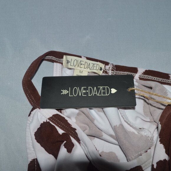 Teen crop top long sleeve cow print Love Dazed NWT size med open and tie back - Picture 3 of 3